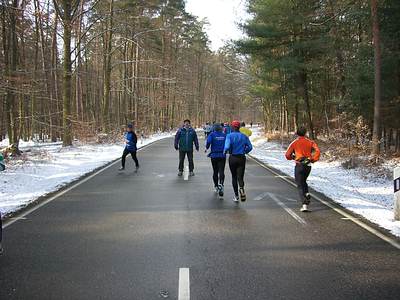 Marathon-/ Halbmarathon-Weiche nach etwa 12,5 km