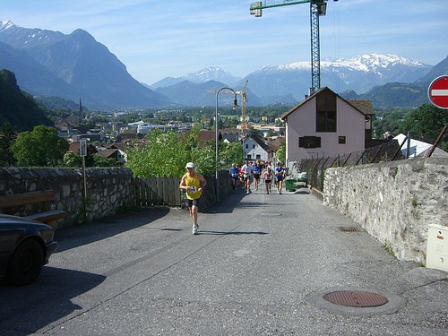 Liechtenstein-Marathon 2006 - erster Anstieg