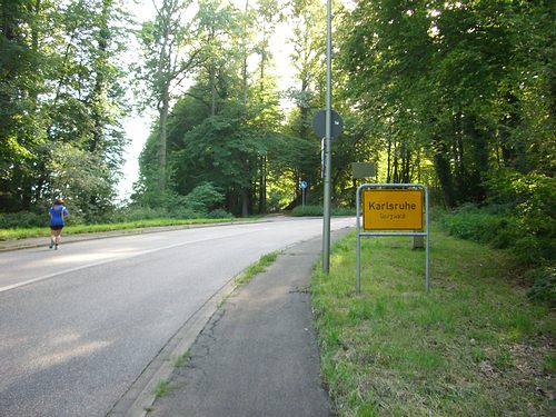 Ortsschild Karlsruhe-Bergwald